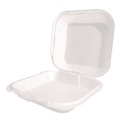 Food Containers & Lids | Plastifar 12095 9 in. x 9 in. x 3 in. Secure Two Tab Latch Poly Bag Foam Hinged Lid Container - White (200/Carton) image number 1