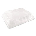 Food Containers & Lids | Handi-Foil HFA 321LDL 10.75 in. x 10.19 in. x 1.63 in. Plastic Dome Lid - Clear (100/Carton) image number 3
