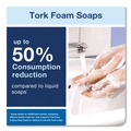 Soap Refills | Tork 401811 1L Refill Unscented Extra Mild Foam Soap (6/Carton) image number 3