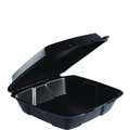 Perforated Roll & Hand Towels | Dart 90HTPFB1R 9.01 in. x 9.4 in. x 3.1 in. Insulated Foam Hinged Lid Containers - Black (200/Carton) image number 1