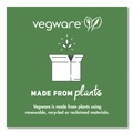Food Containers & Lids | Vegware WHBRG-8-3 HW 7.9 in. x 7.9 in. x 2.9 in. Molded Fiber Compostable Sugarcane 3-Compartment Clamshell Containers - White (200/Carton) image number 3