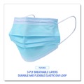 Face Masks | Boardwalk MS2000BX 3-Ply General Use Face Mask - Blue (50/Box) image number 5
