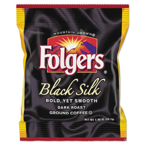 Coffee - Caffeinated | Folgers 2550000019 1.4 oz. Packet Coffee - Black Silk (42/Carton) image number 0