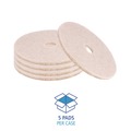 Floor Pads-Cleaning, Buffing & Polishing | Boardwalk BWK4019NHE 19 in. Diameter Natural Hog Hair Burnishing Floor Pads - Tan (5/Carton) image number 2