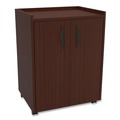 Refreshment Stations | Safco 8953MH 23 in. x 18 in. x 31 in. 3 Shelves Engineered Wood Mobile Refreshment Center - Mahogany image number 0