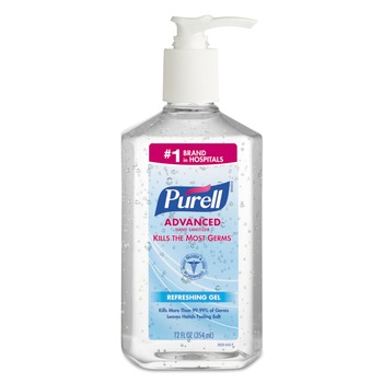 PURELL 3659-12 Advanced 12 oz. Refreshing Gel Hand Sanitizer Pump Bottle - Clean Scent (12/Carton)