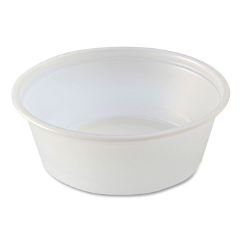 Fabri-Kal 000000000009505194 1.5 oz. Squat Plastic Portion Cups - Translucent (10/Carton)