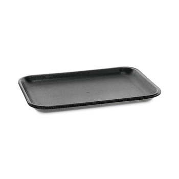 Pactiv Corp. 0TFB02S00000 8.2 in. x 5.7 in. x 0.65 in. No. 2S Foam Supermarket Tray - Black (500/Carton)