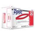 Resealable Bags | Ziploc 682253 2 Gallon 1.75 mil. 15 in. x 13 in. Double Zipper Storage Bags - Clear (100/Carton) image number 2