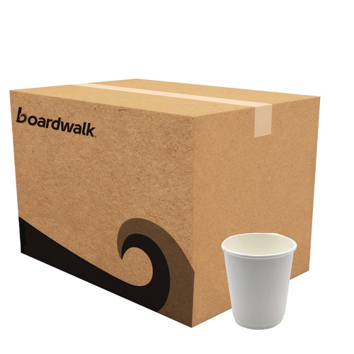 Cups | Boardwalk BWKDW8HCUP 8 oz. Double-Walled Paper Hot Cups - White (500/Carton) image number 0