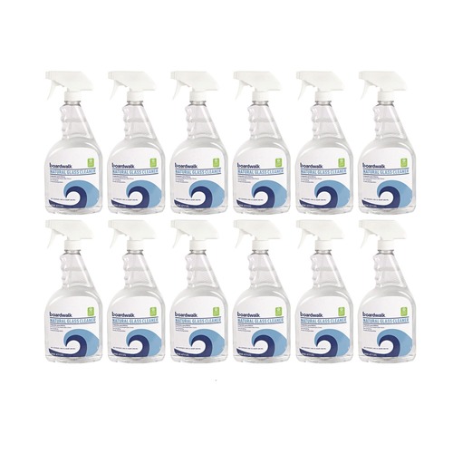 Disinfecting & Cleaning Solutions | Boardwalk 953100-12ESSN 32 oz. Trigger Spray Bottle Natural Glass Cleaner - Unscented (12/Carton) image number 0