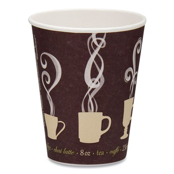 Dart DWTG8ST Thermoguard 8 oz. Insulated Paper Hot Cups - Steam Print (1000/Carton)