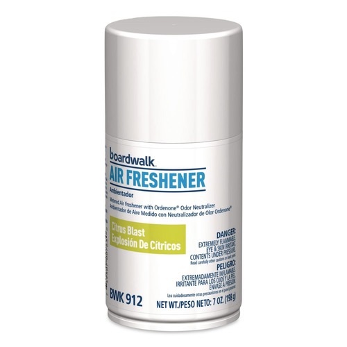 Air Fresheners & Odor Eliminators | Boardwalk 1000003940 7 oz. Aerosol Can Metered Air Freshener Refill - Citrus (6/Carton) image number 0