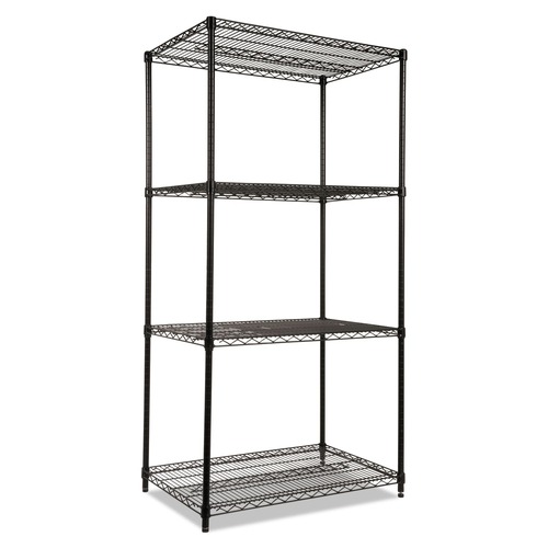 Racks & Shelving | Alera ALESW503624BL 36 in. x 24 in. x 72 in. NSF Certified Industrial Four-Shelf Wire Shelving Kit - Black image number 0