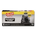 Drawstring & Kitchen Bags | Glad 00079 30 in. x 33 in. 30 gal. 0.81 mil Large Quick-Tie Trash Bags Tie-Flap - Black (10/Box 12 Boxes/Carton) image number 1
