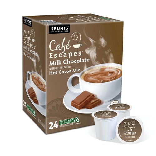 Coffee - Caffeinated | Cafe Escapes 5000330122 Dark Chocolate Hot Cocoa K-Cups (24/Box) image number 0