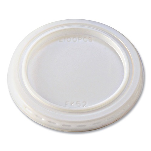 Souffle & Portion Cups | Fabri-Kal 000000000009500520 Plastic Portion Cup Lids, Fits 1 oz Squat Portion Cups - Clear (125/Sleeve, 20 Sleeves/Carton) image number 0