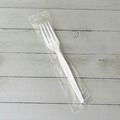 Disposable Forks | Boardwalk BWKFORKWHPSIW Heavyweight Wrapped Polystyrene Plastic Fork Cutlery - White (1000/Carton) image number 3