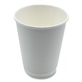 Cups | Boardwalk BWKDW12HCUPPK 12 oz. Double-Walled Paper Hot Cups - White (25/Pack) image number 1