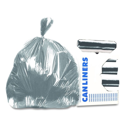 Low-Density Trash Bags | Heritage H7856WS 39 in. x 56 in. 1.7 mil 55 Gallon Linear Low-Density Can Liners - Silver (50/Carton) image number 0