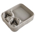 Cup Trays | Chinet 20990 StrongHolder 8 oz. to 44 oz. Molded Fiber Cup/Food Tray - Beige (100/Carton) image number 1