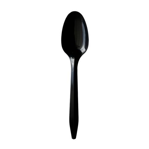 Disposable Spoons | Boardwalk BWKSPOONBLPP Mediumweight Polypropylene Plastic Spoon Cutlery - Black (1000/Carton) image number 0