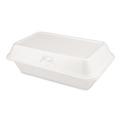 Food Containers & Lids | Plastifar 12018 7.81 in. x 8.75 in. x 3.38 in. Secure One Tab Latch Poly Bag Foam Hinged Lid Container - White (200/Pack) image number 3