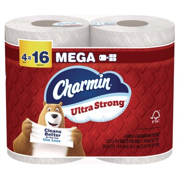 Charmin 80730324 2-Ply Ultra Strong Septic Safe Bathroom Tissue - White (4/Pack)