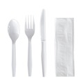 Cutlery Kits | Boardwalk BWK4KITWHPS 4-Piece Mediumweight Polystyrene Cutlery Kit - White (250/Carton) image number 0