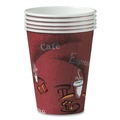 Cups | SOLO OF10BI-0041 10 oz. Paper Bistro Design Hot Drink Cups - Maroon (300/Carton) image number 1