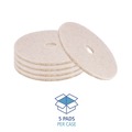 Floor Pads-Cleaning, Buffing & Polishing | Boardwalk BWK4017NHE 17 in. Diameter Natural Hog Hair Burnishing Floor Pads - Tan (5/Carton) image number 4