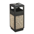 Smoking Receptacles | Safco 9470NC 15 Gallon Polyethylene/Stainless Steel Canmeleon Aggregate Panel Receptacles - Black image number 0