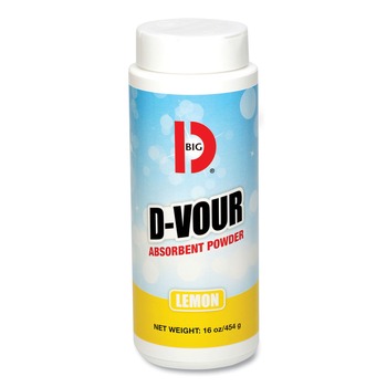 Big D Industries 016600 16 oz D-Vour Absorbent Powder - Lemon (6/Carton)