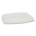 Food Containers & Lids | Pactiv Corp. YCI853000000 9 in. x 7.38 in. x 0.19 in., Deli Container Lid, Flat Lid For 3-Compartment 48/64 oz. Containers - Clear (220/Carton) image number 1