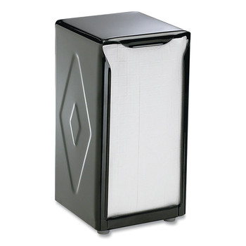 San Jamar H900BK 150 Capacity 3.75 in. x 4 in. x 7.5 in. Tall Fold Tabletop Napkin Dispenser - Black