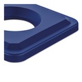 Waste Receptacle Lids | Suncast Commercial TCNLID02BLD 11.87 in. x 20.25 in. x 1.41 in. 23-Gallon Resin Slim Trash Can Bottle and Can Lid - Blue image number 3