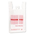 T-Sacks & Thank You Bags | Barnes Paper Company 6415THYOU 4 in. x 15 in. 2 mil Plastic Thank-You T-Sack - White (2000/Carton) image number 1