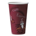 Cups | SOLO 316SI-0041 16 oz. Paper Hot Drink Cups in Bistro Design - Maroon (50/Pack) image number 2