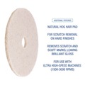 Floor Pads-Cleaning, Buffing & Polishing | Boardwalk BWK4017NHE 17 in. Diameter Natural Hog Hair Burnishing Floor Pads - Tan (5/Carton) image number 6