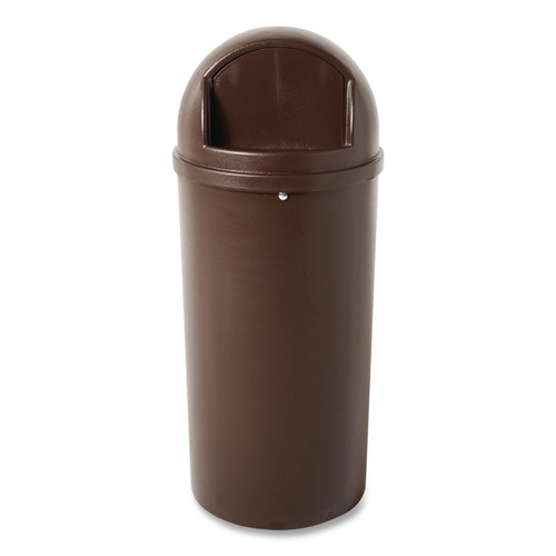 Indoor Waste Receptacles | Rubbermaid Commercial FG816088BRN Marshal 15-Gallon Plastic Round Classic Container - Brown image number 0