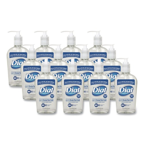 Hand Soaps | Dial Professional DIA 82834 7.5 oz. Bottle Antimicrobial Liquid Hand Soap for Sensitive Skin - Floral Scent (12/Carton) image number 0