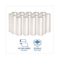 High-Density Trash Bags | Boardwalk Z4824RNKR01 10 Gallon 6 mic 24 in. x 23 in. Perforated Roll High-Density Can Liners - Natural (50 Bags/Roll, 20 Rolls/Carton) image number 4
