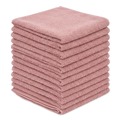 Cleaning Cloths & Wipes | Boardwalk BWK12PINCLOTH 12 in. x 12 in. Microfiber Cloths - Pink (12/Pack) image number 0
