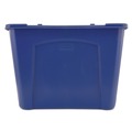 Indoor Waste Receptacles | Rubbermaid Commercial FG571473BLUE 14 Gallon Polyethylene Stacking Recycle Bin - Blue image number 3