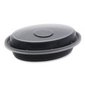 Food Containers & Lids | Pactiv Corp. OC06B Newspring VERSAtainer 5.7 in. x 4 in. x 1.1 in. 6 oz. Plastic Microwavable Containers - Oval Black/Clear (150/Carton) image number 0