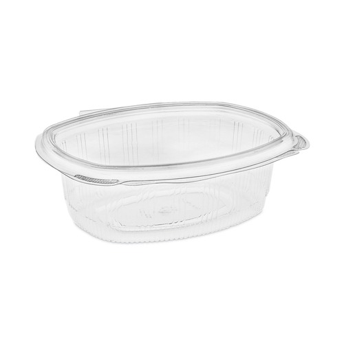 Food Containers & Lids | Pactiv Corp. YCA910240000 EarthChoice 24 oz. Recycled PET Hinged Container - Clear (280/Carton) image number 0