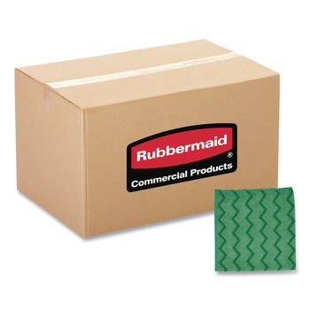 CLEANING CLOTHS AND WIPES | Rubbermaid Commercial FGQ62000GR00 16 in. x 16 in. Microfiber Reusable Cleaning Cloths - Green (12/Carton)