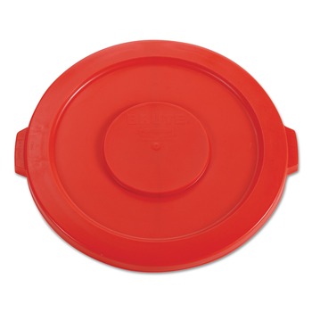WASTE RECEPTACLE LIDS | Rubbermaid Commercial FG263100RED 22.25 in. BRUTE Self-Draining Flat Top Lids for 32 gal. Round BRUTE Containers - Red