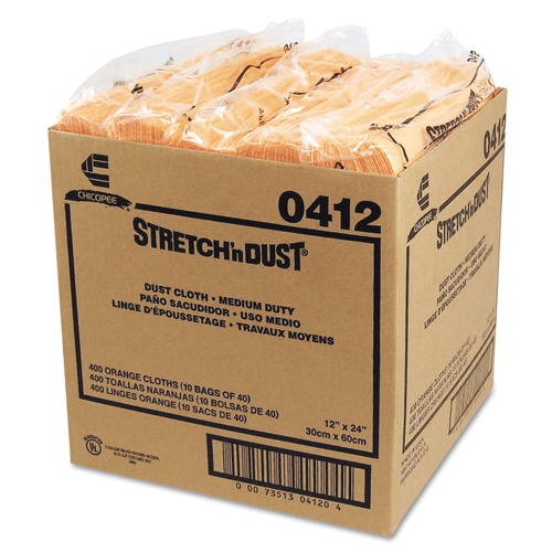 Dusting Wipes | Chix 0412 11-5/8 in. x 24 in. Stretch 'n Dust Cloths - Yellow (40 Cloths/Pack, 10 Packs/Carton) image number 0