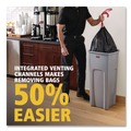 Indoor Waste Receptacles | Rubbermaid Commercial 2143862 Universal Square Trash Can with Swing Lid 23 gal Plastic Gray image number 2